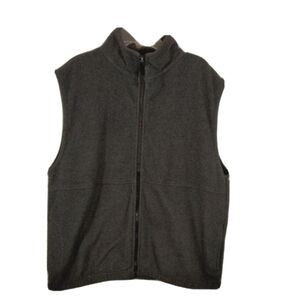 Sierra Pacific Outdoors Mens Gray Full Zip Sleeveless Fleece Vest Jacket